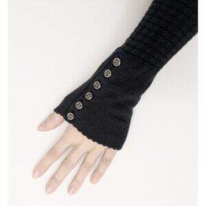 Handmade Arm Warmers w/ Button Accents - Fingerless Gloves, Steampunk, Cottage